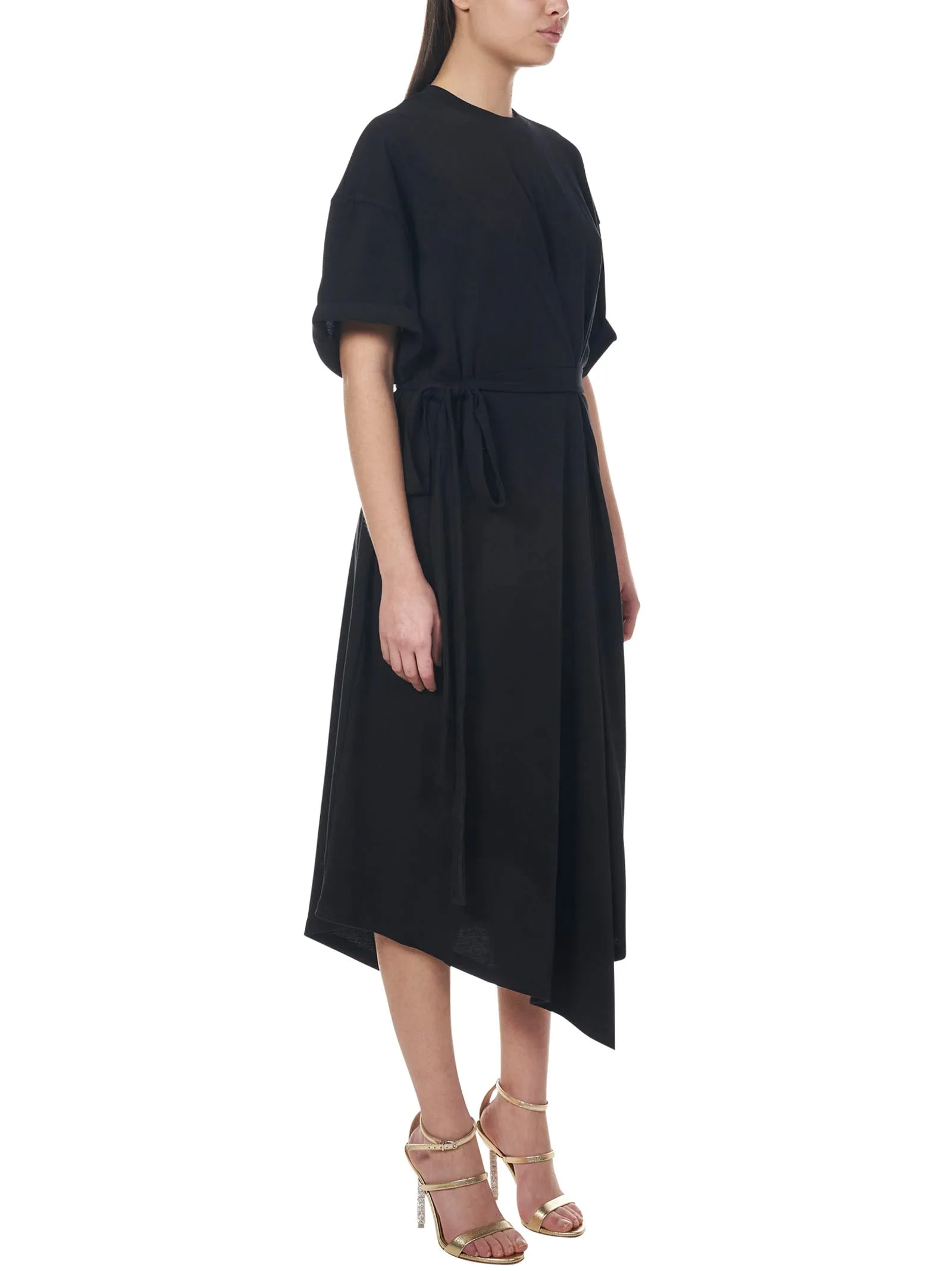 Alexandre Vauthier Tie-Waist Midi T-Shirt Dress