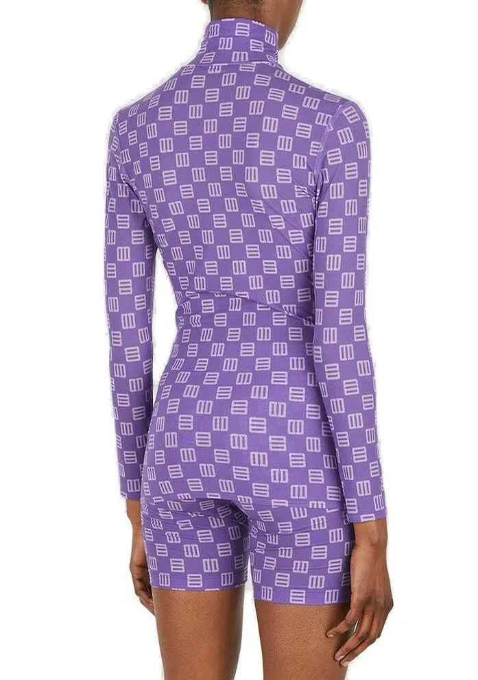 Ambush Allover Logo Printed Mockneck Top