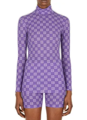 Ambush Allover Logo Printed Mockneck Top