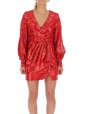 Amen Embellished V-Neck Mini Dress