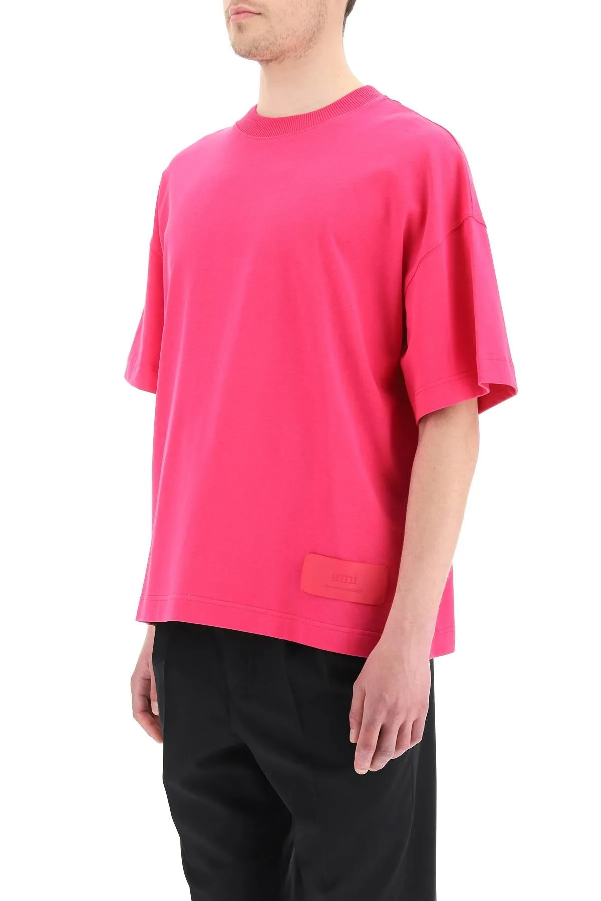 AMI Logo Patch Crewneck T-Shirt