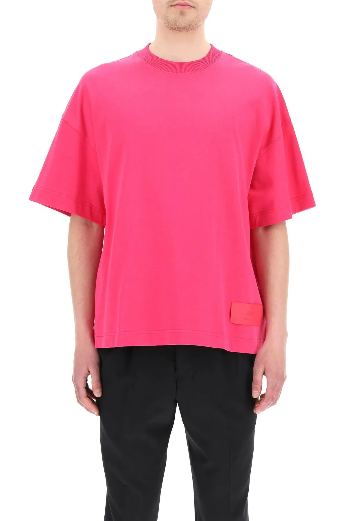 AMI Logo Patch Crewneck T-Shirt