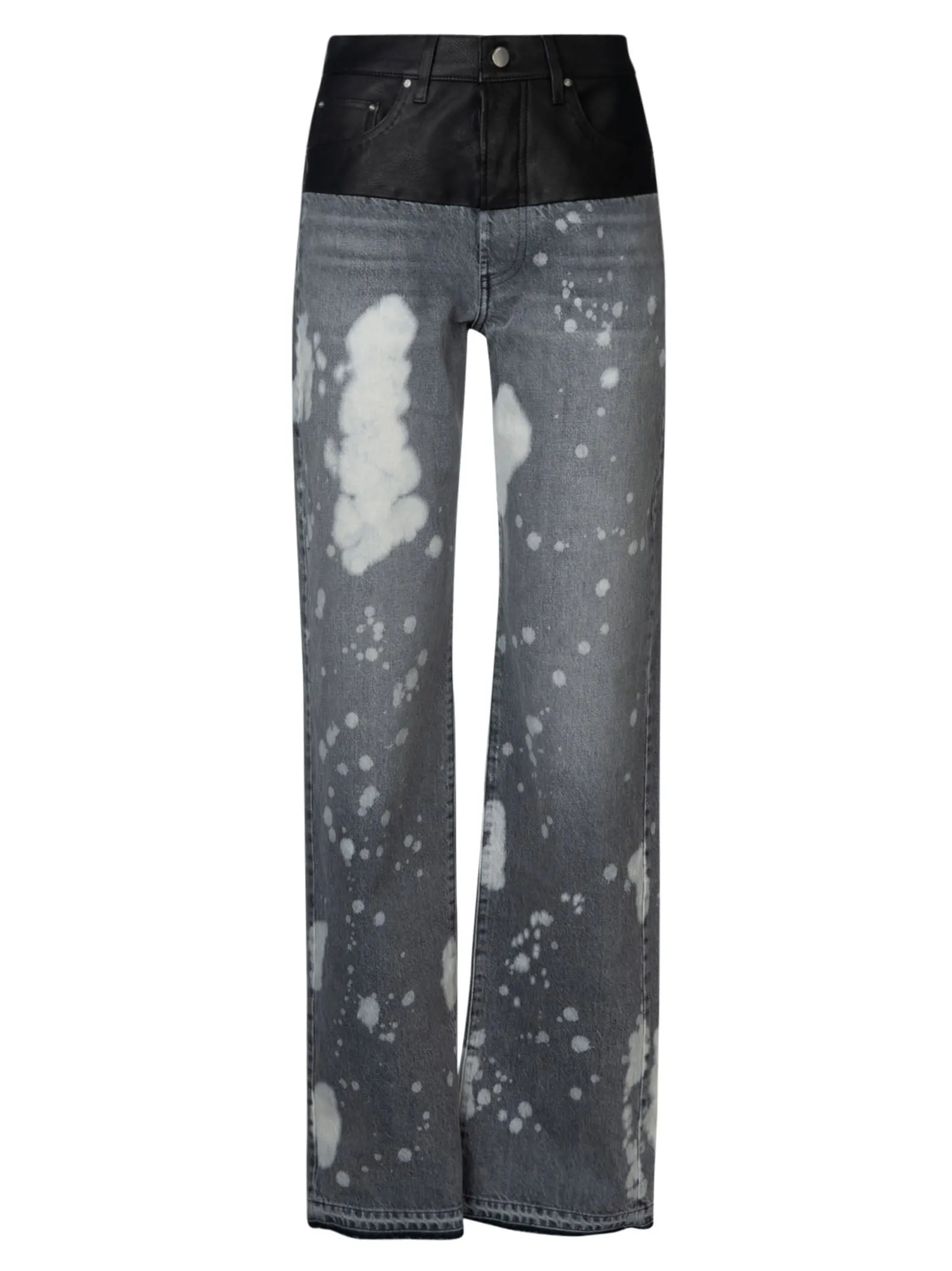 Amiri Bleach Effect Panelled Wide-Legged Jeans