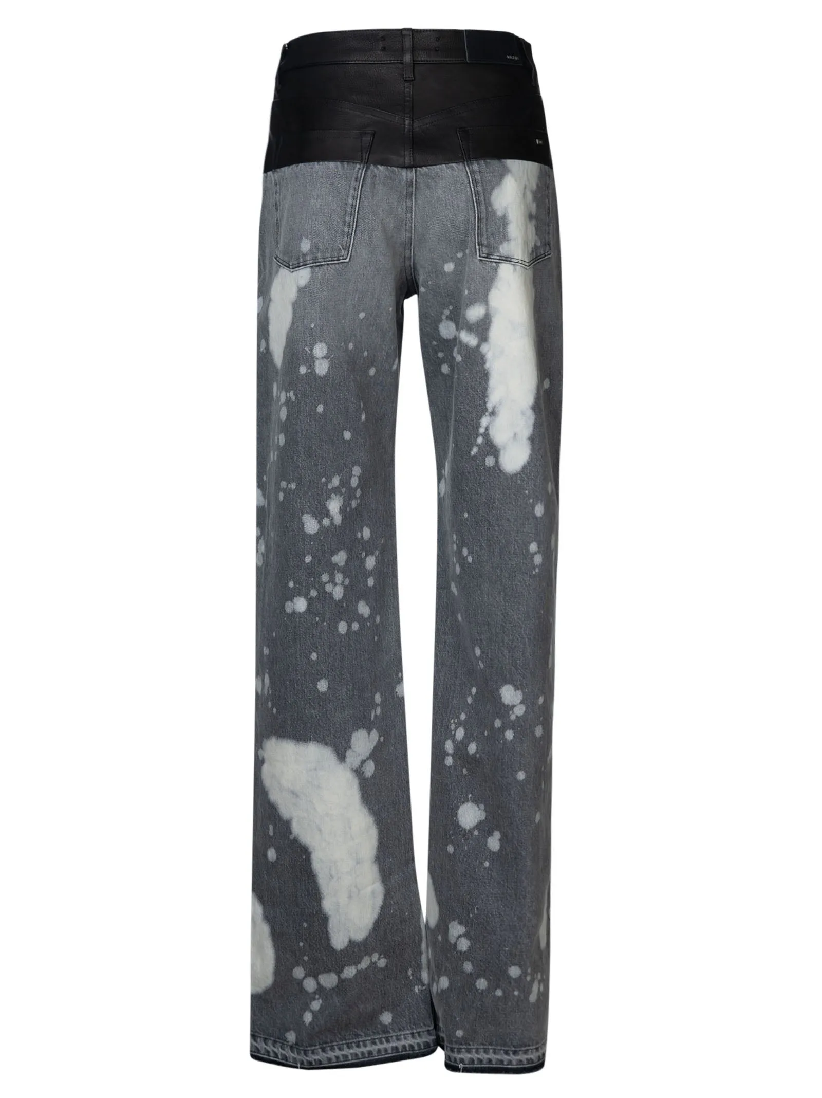 Amiri Bleach Effect Panelled Wide-Legged Jeans