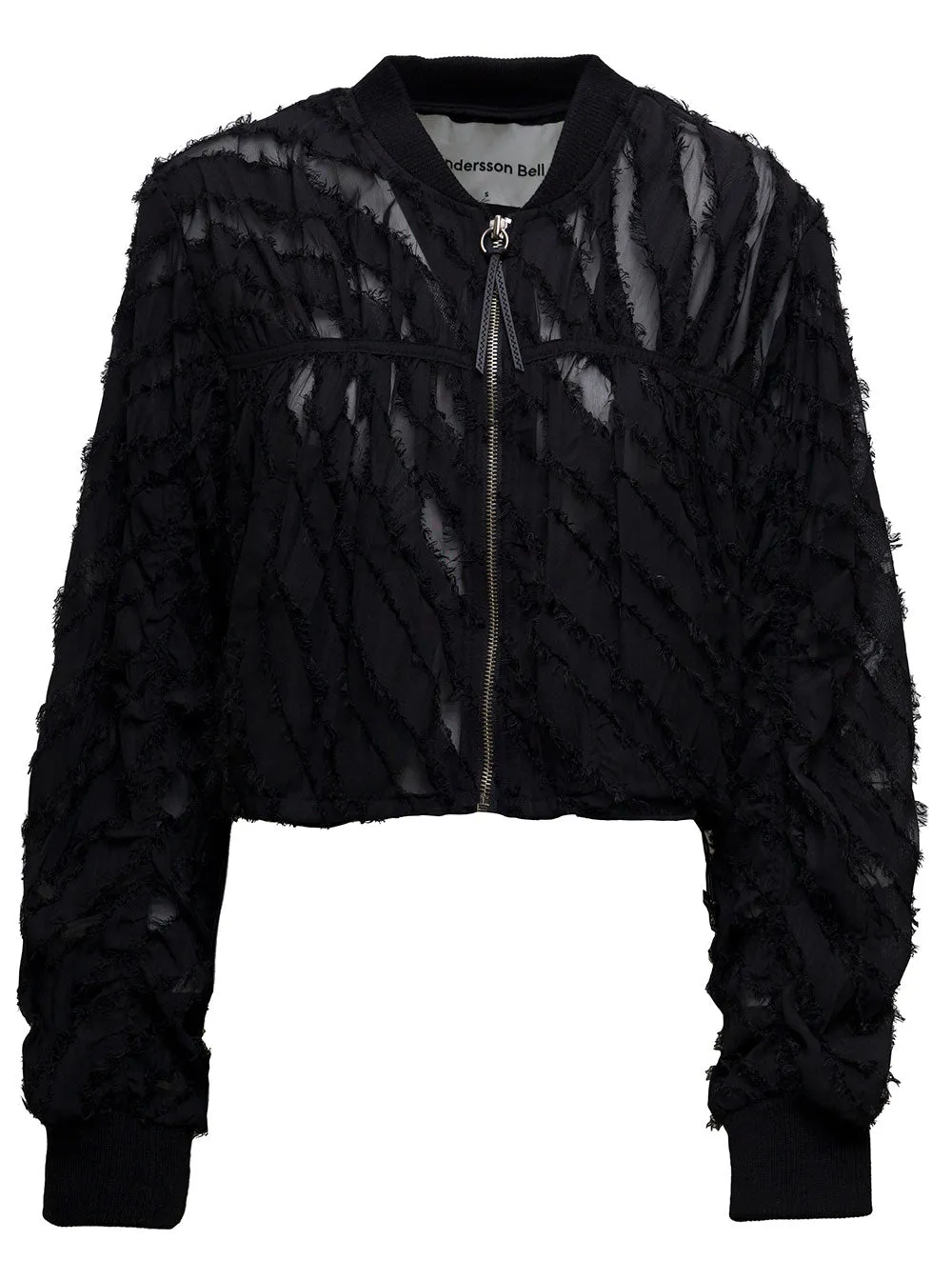 Andersson Bell Adia See-Through Fringe Bomber Jacket