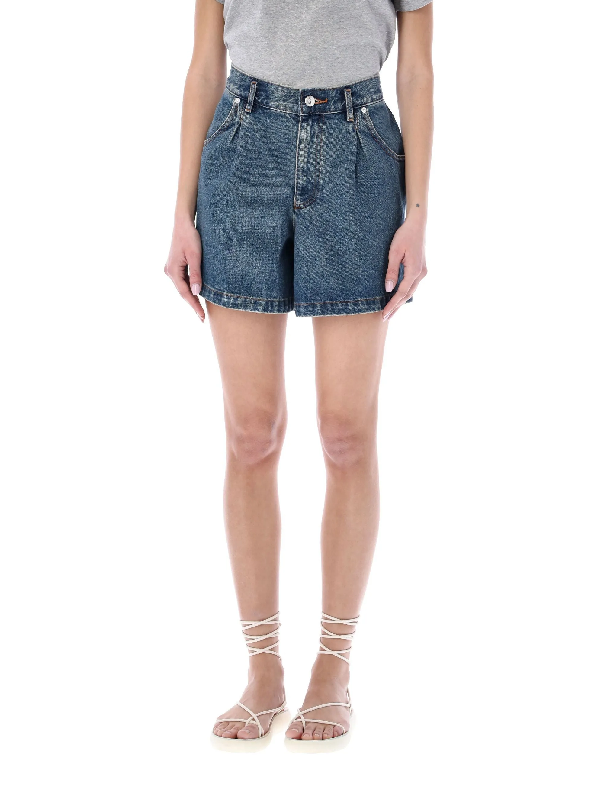 A.P.C. Abigail High Waist Denim Shorts