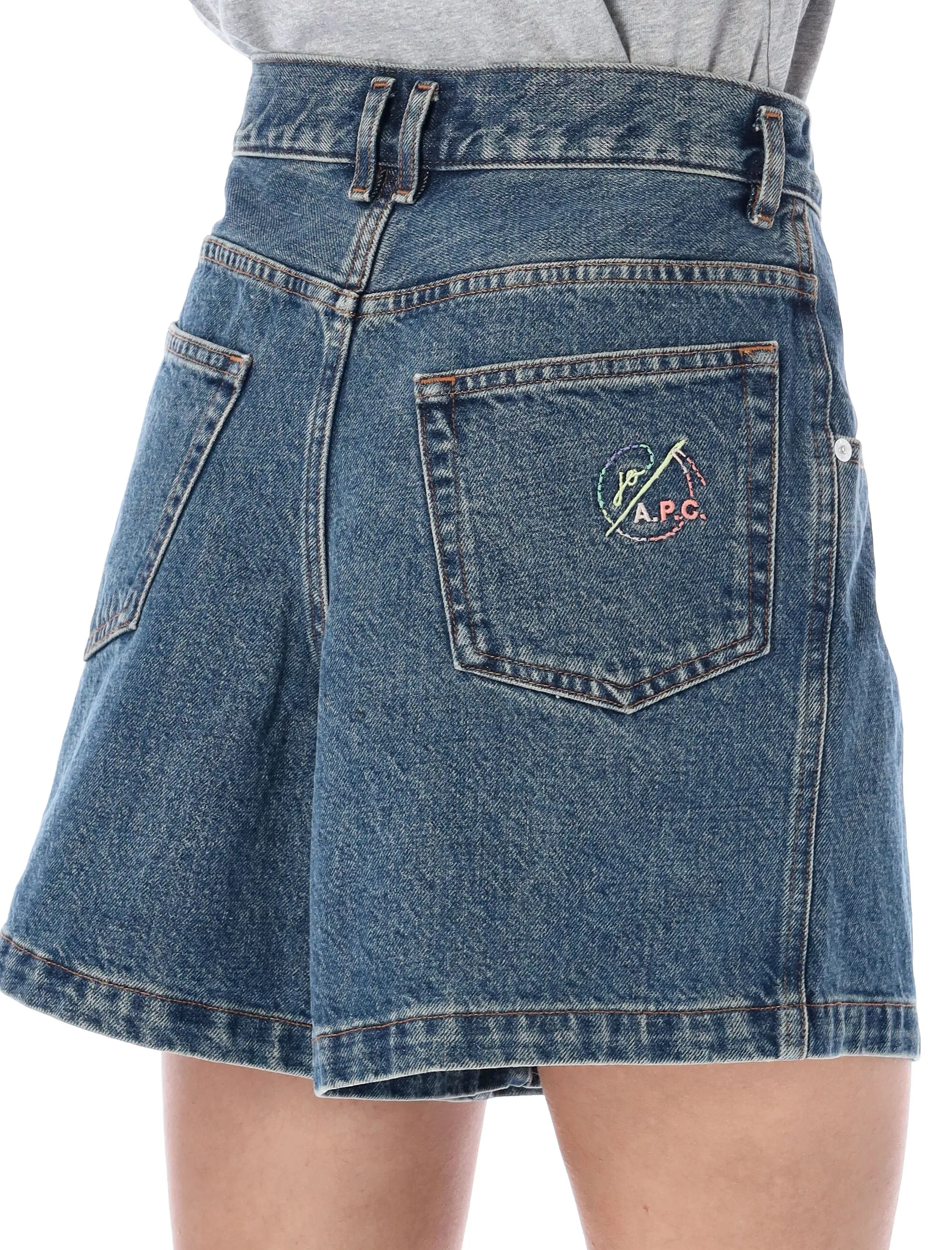 A.P.C. Abigail High Waist Denim Shorts