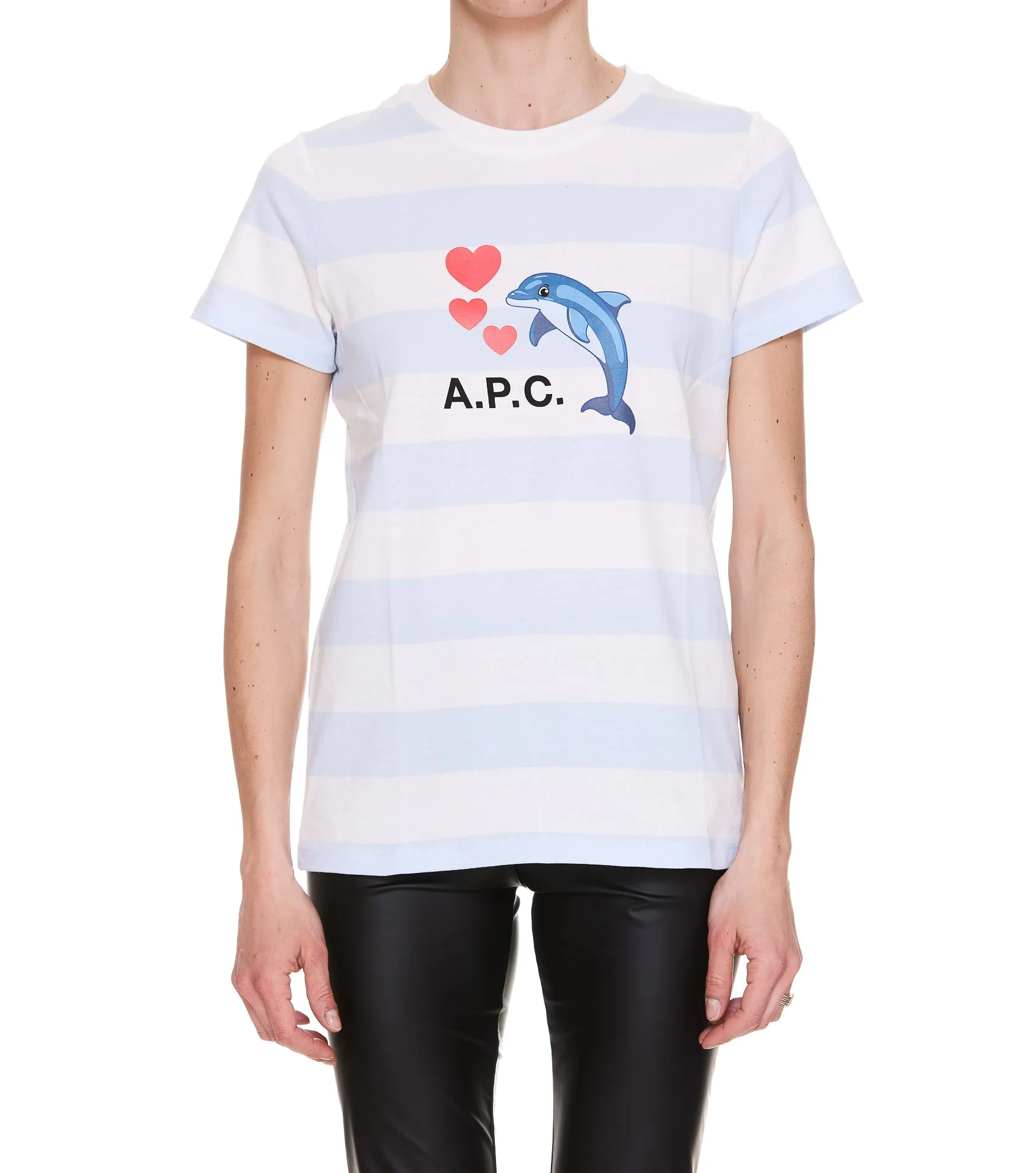 A.P.C. Graphic Printed Striped T-Shirt
