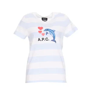 A.P.C. Graphic Printed Striped T-Shirt