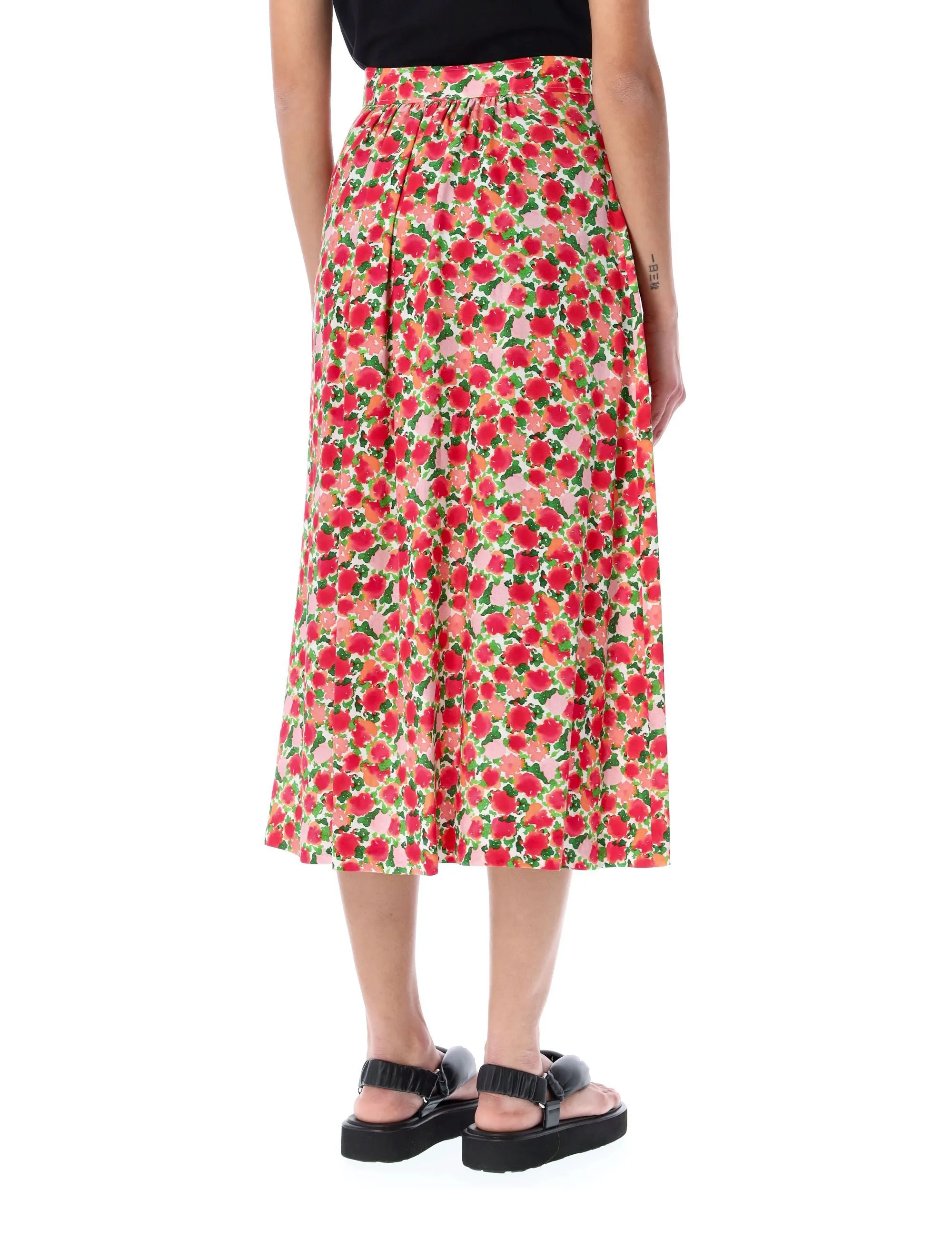 A.P.C. Ravena Floral Printed Midi Skirt