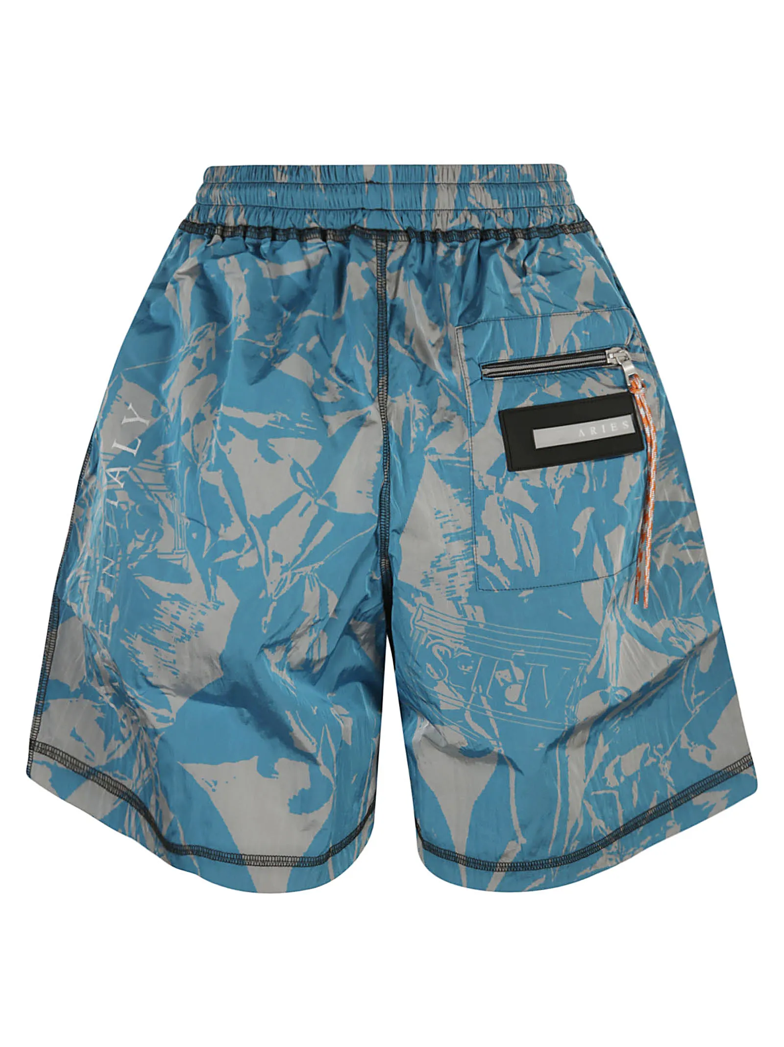 Aries Abstract Pattern Logo Patch Shorts