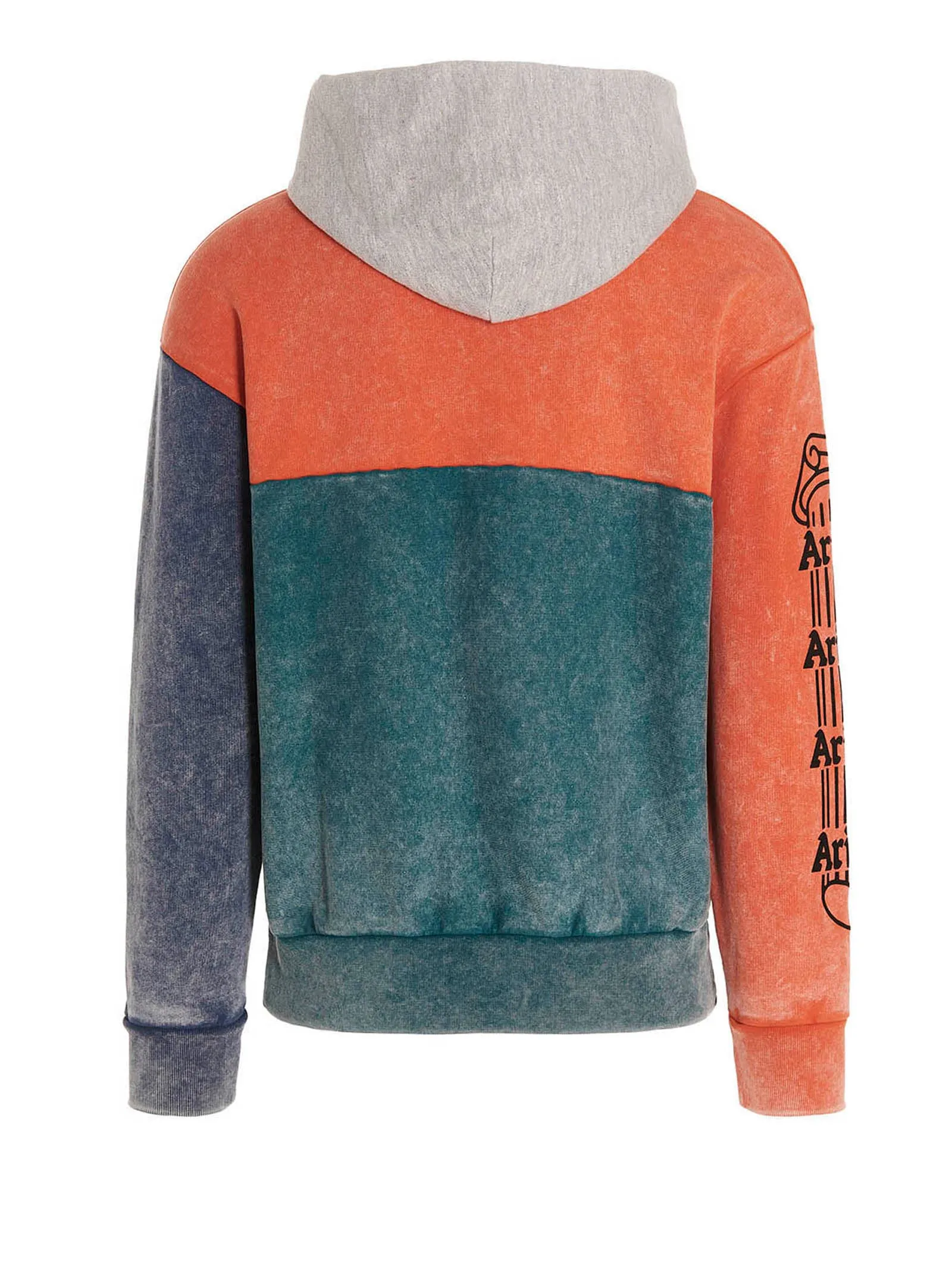 Aries Color-Block Logo Printed Drawstring Hoodie