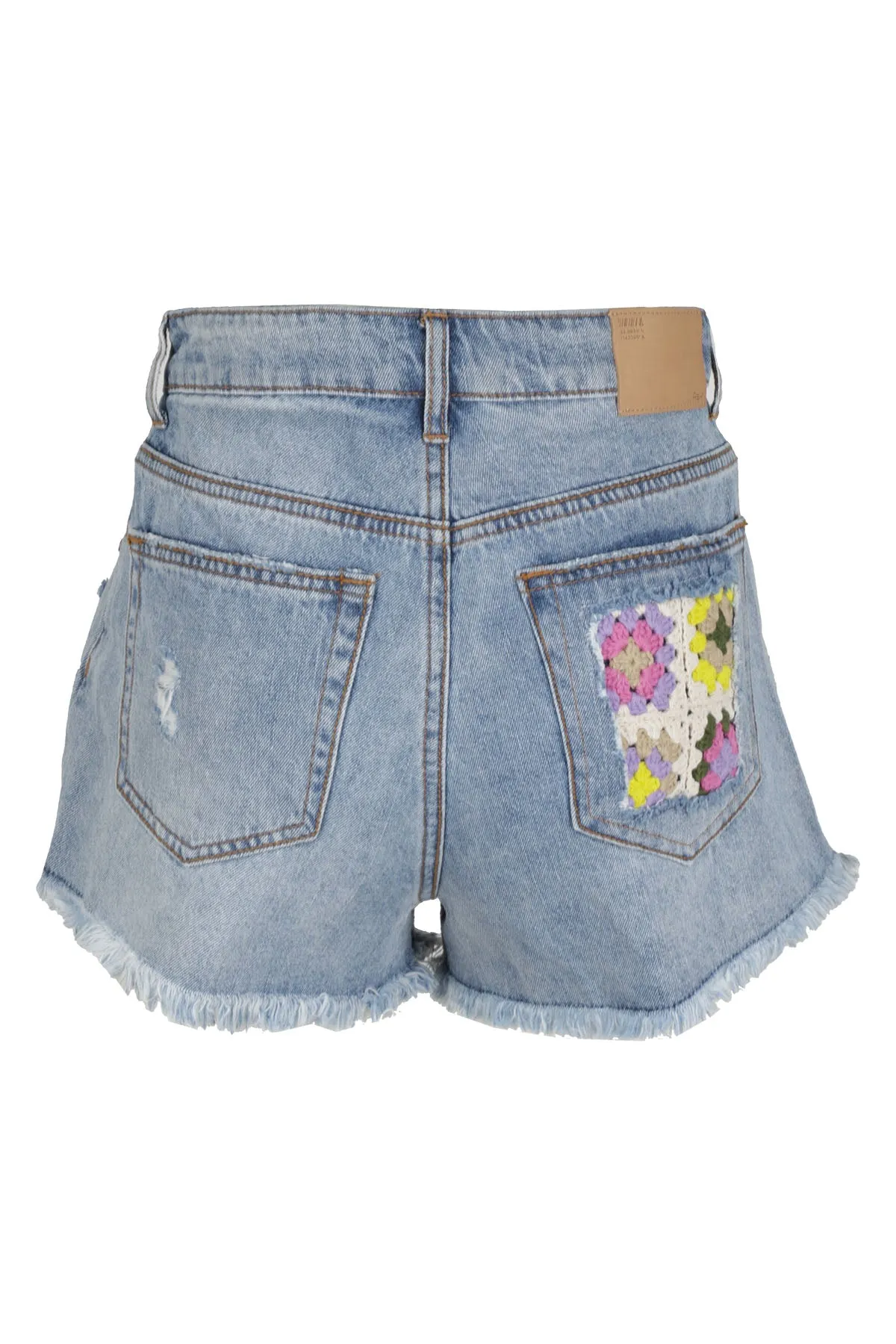 Ash Geranium High-Waist Denim Shorts