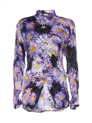 Balenciaga Floral Printed Crinkled Effect Shirt