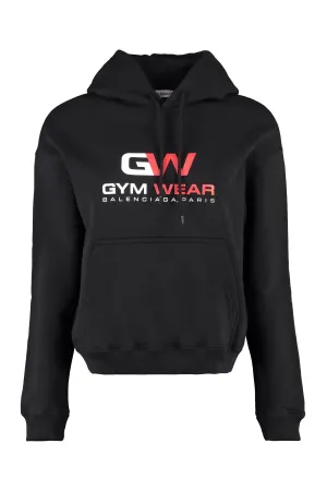 Balenciaga Gym Wear Printed Drawstring Hoodie