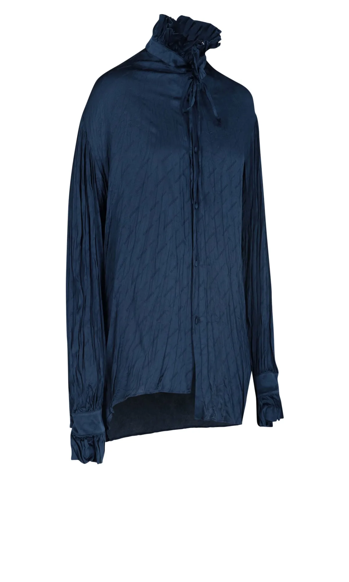 Balenciaga High-Neck Tie Neck Shirt