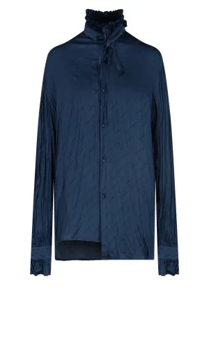 Balenciaga High-Neck Tie Neck Shirt
