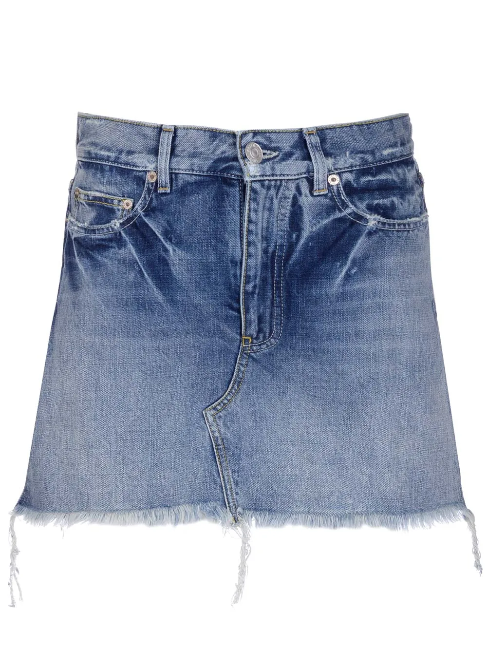 Balenciaga Logo Patch Denim Skirt