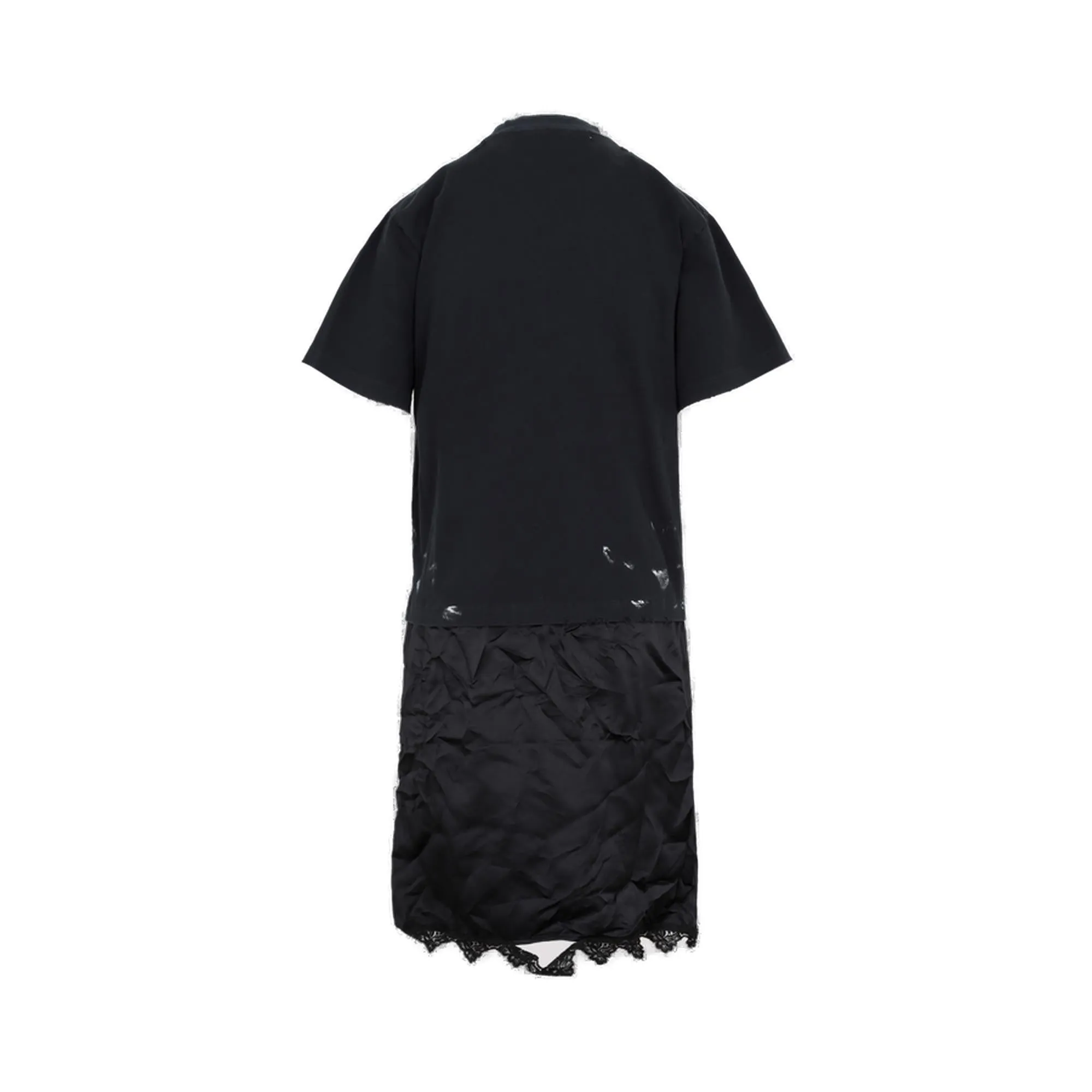 Balenciaga Logo Printed Crinkled T-Shirt Dress