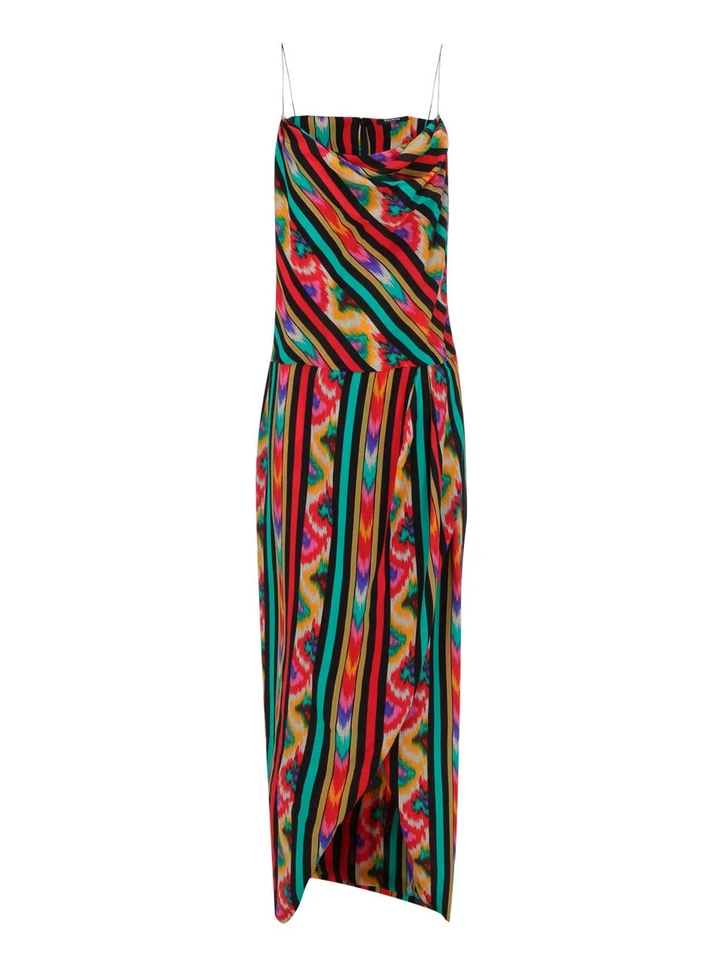 Balmain Abstract Printed Spaghetti Strap Dress