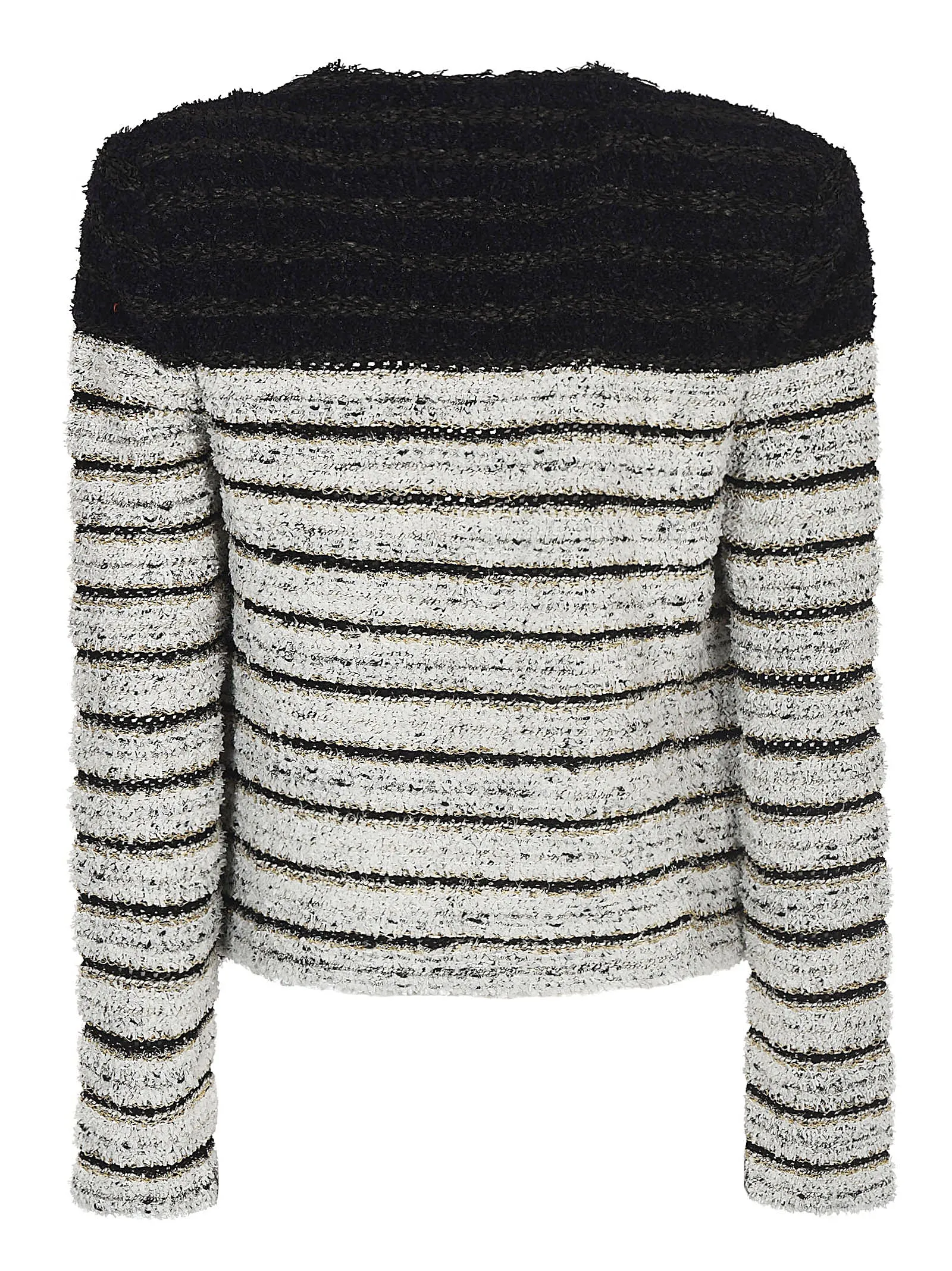 Balmain Button Embellished Stripe Tweed Jacket