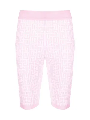 Balmain High-Waisted Motif Cycling Shorts