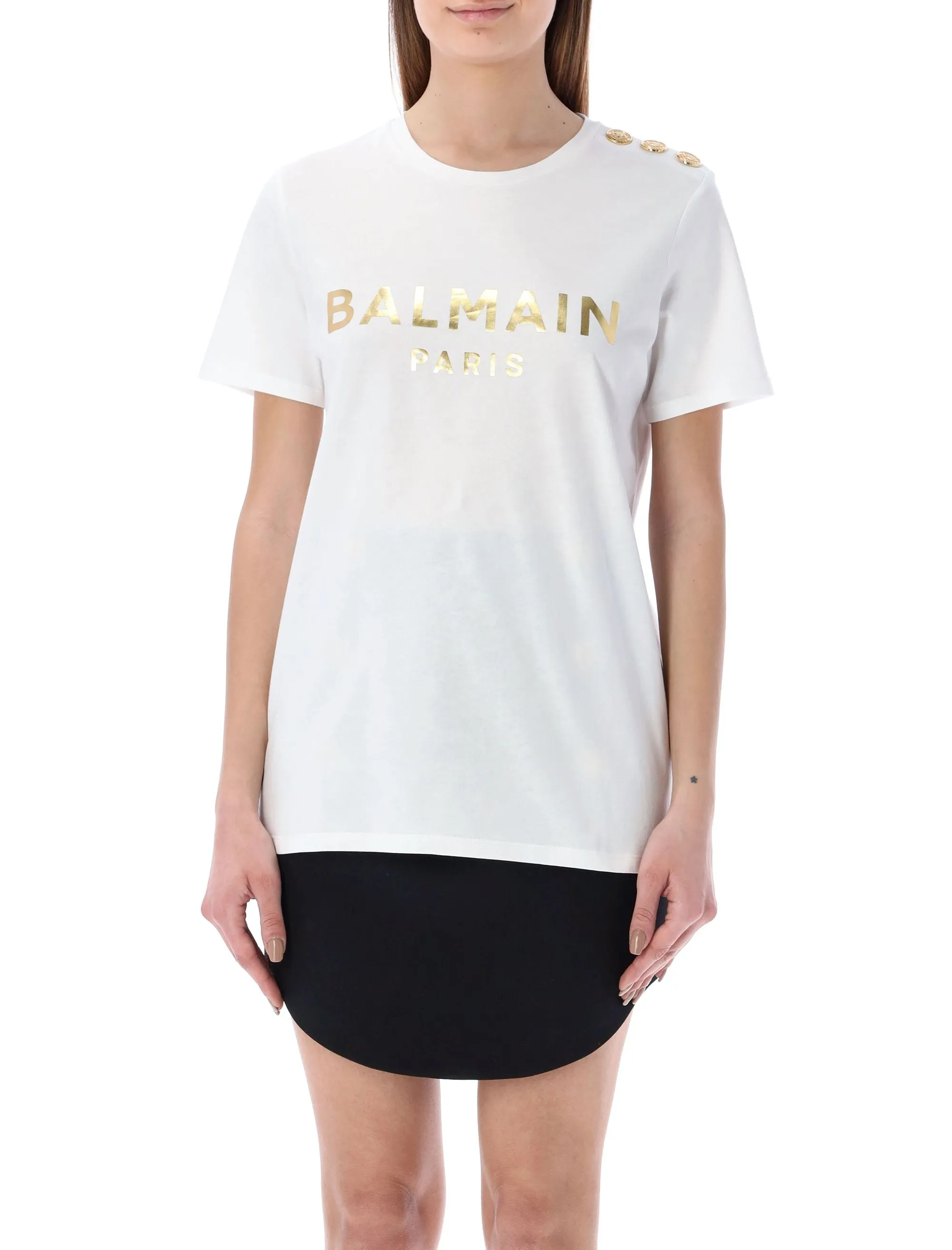 Balmain Logo Detailed Crewneck T-Shirt