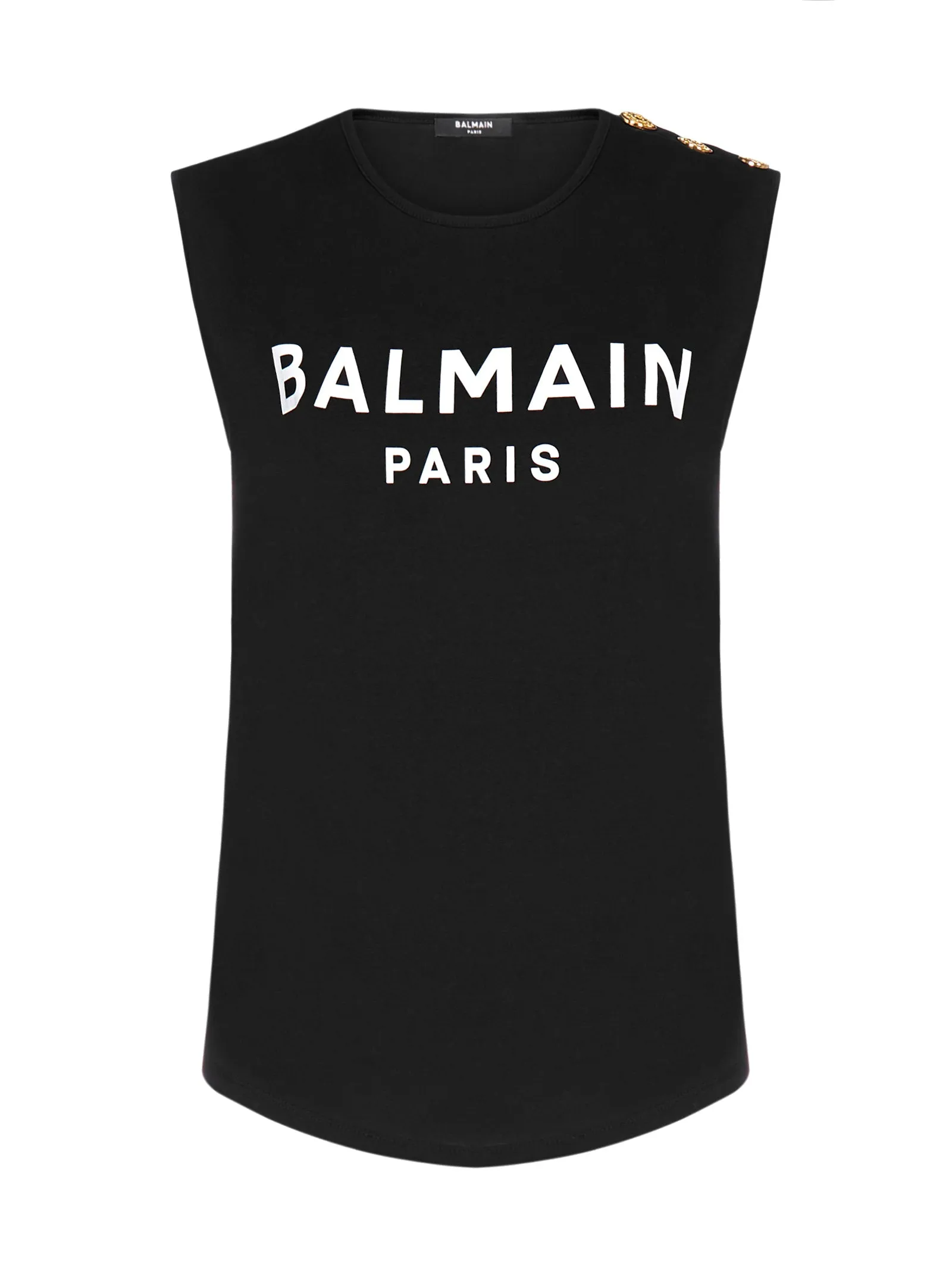 Balmain Logo Printed Crewneck Tank Top