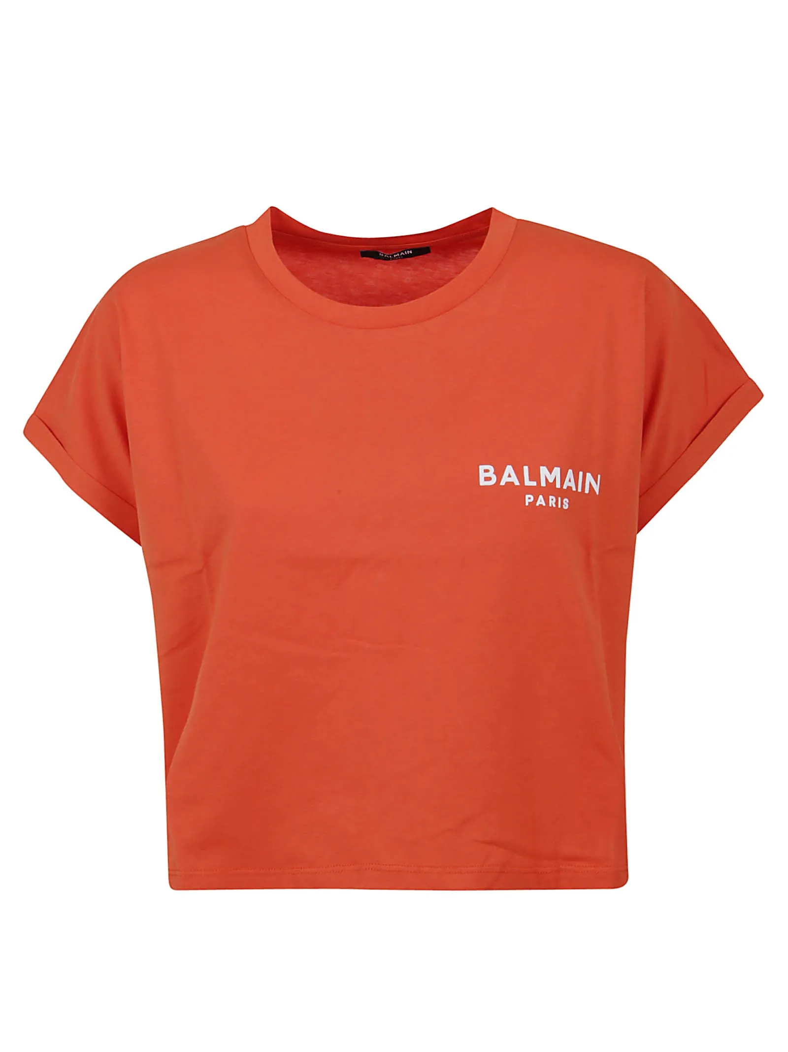 Balmain Logo Printed Cropped T-Shirt