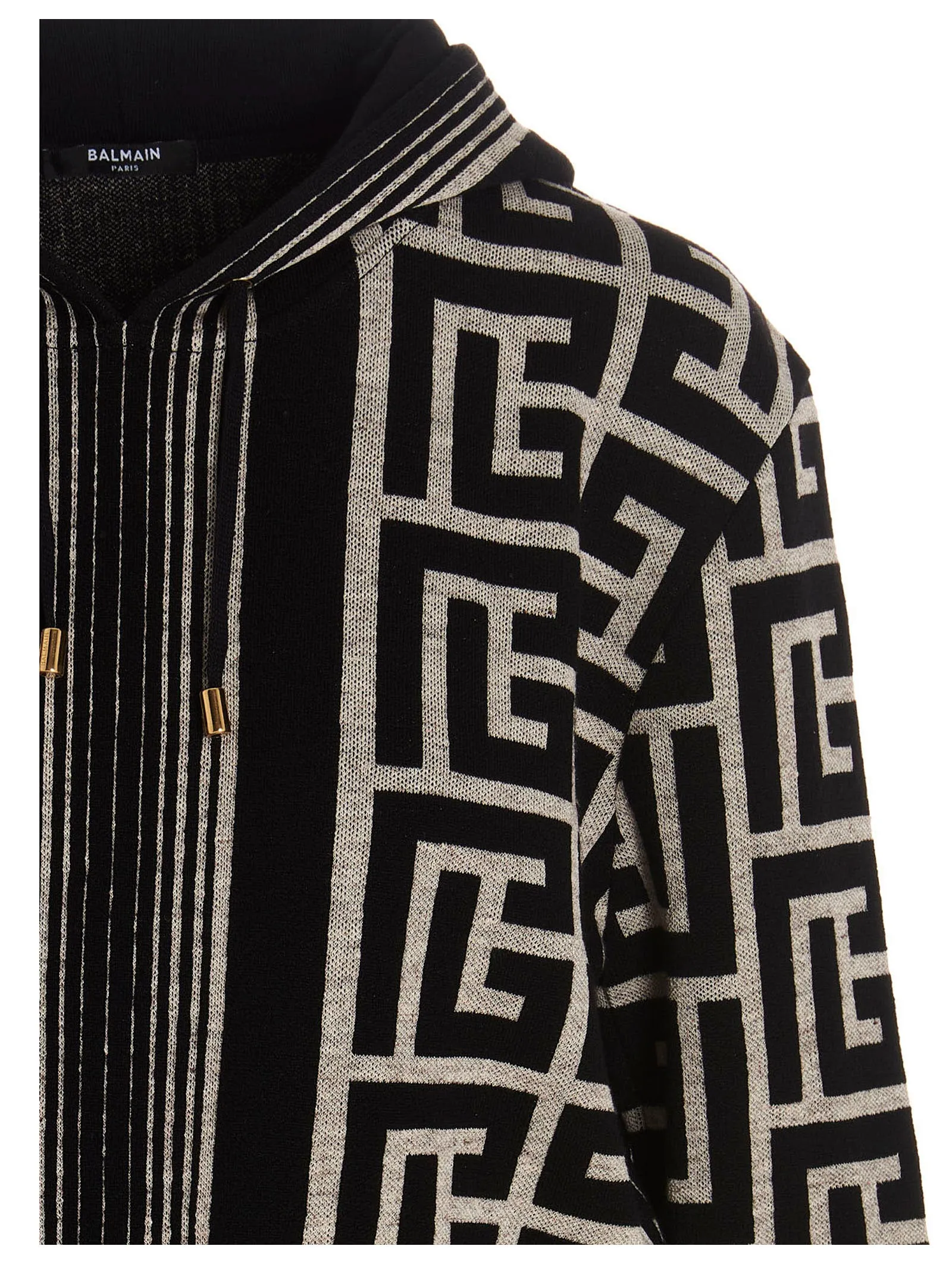 Balmain Maxi Monogram Cropped Zipped Hoodie