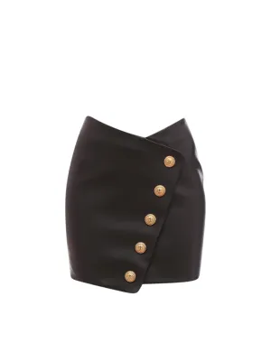 Balmain Mid Rise Wrap-Style Mini Skirt