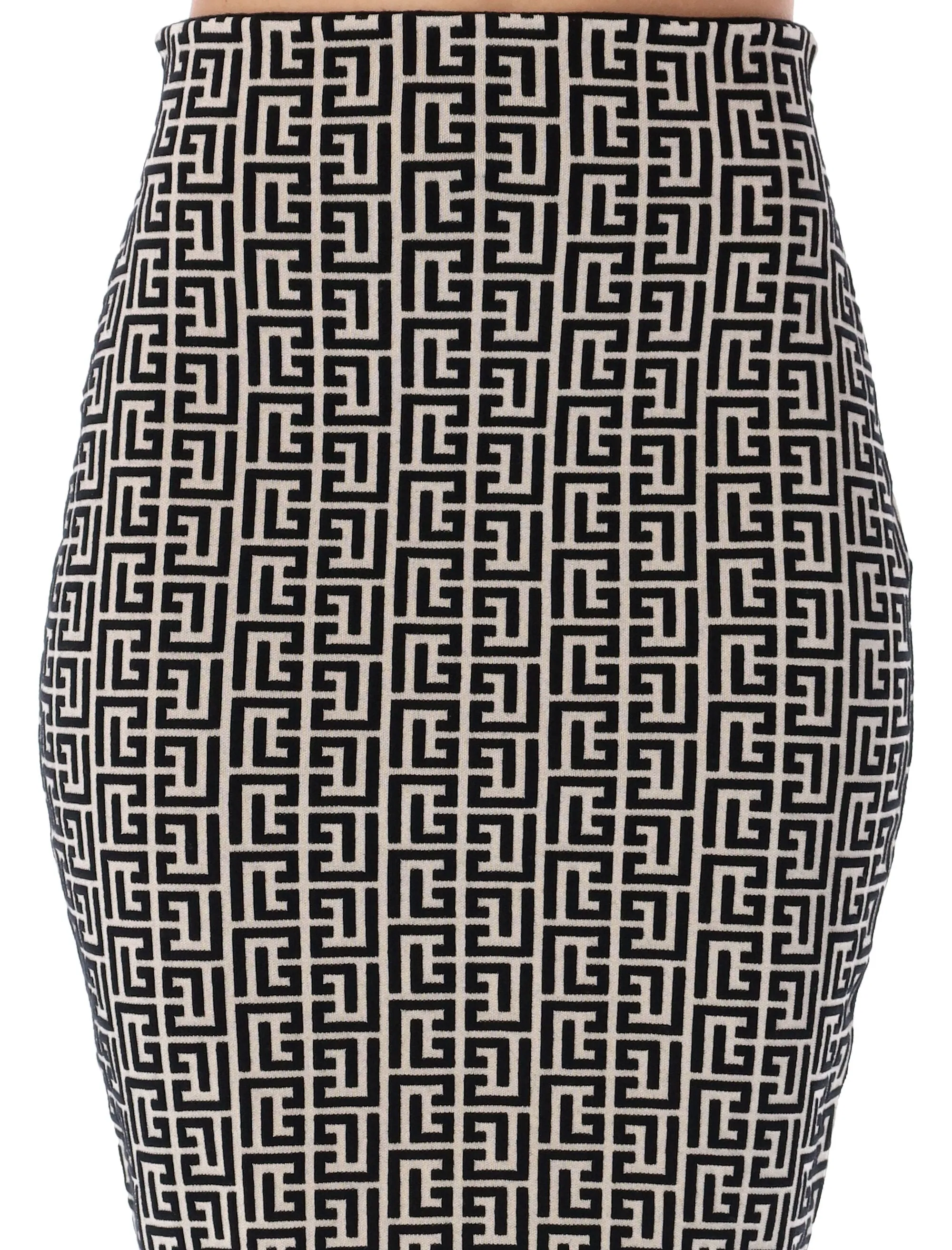 Balmain Monogram High-Waist Mini Skirt