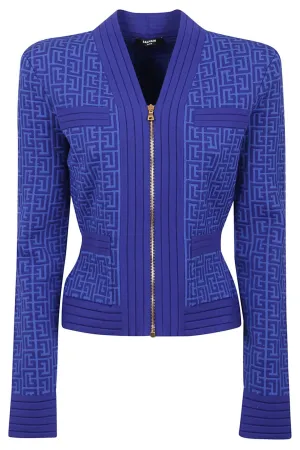 Balmain Monogram Pattern Knit Jacket