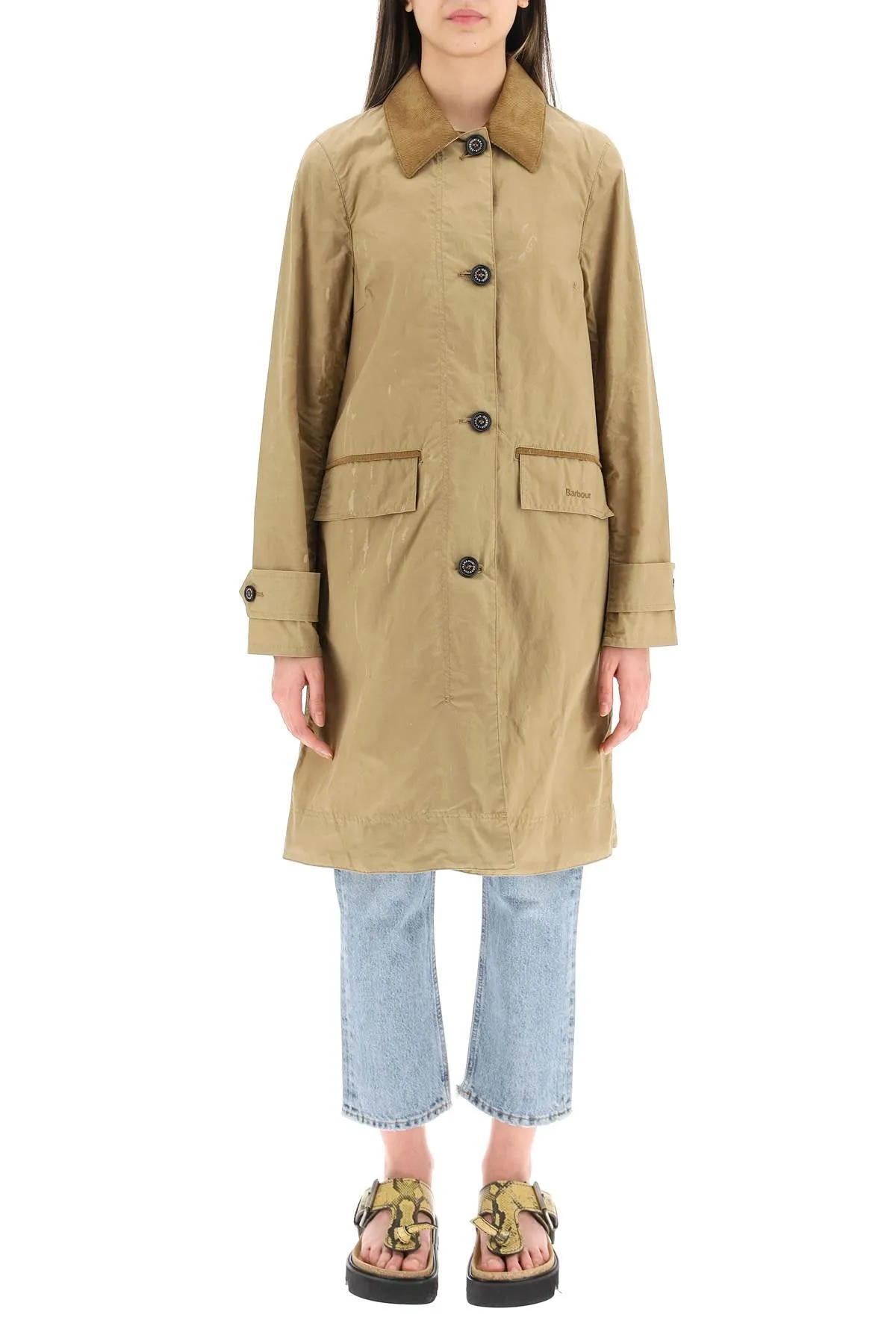 Barbour Gunby Showerproof Buttoned Car Coat