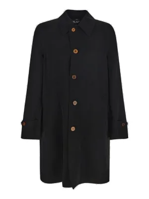 Black Comme des Garons Button-Down Coat
