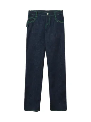 Bottega Veneta Low-Rise Contrast Stitching Jeans