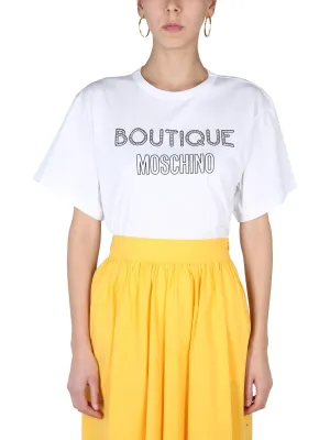 Boutique Moschino Logo Printed Crewneck T-Shirt