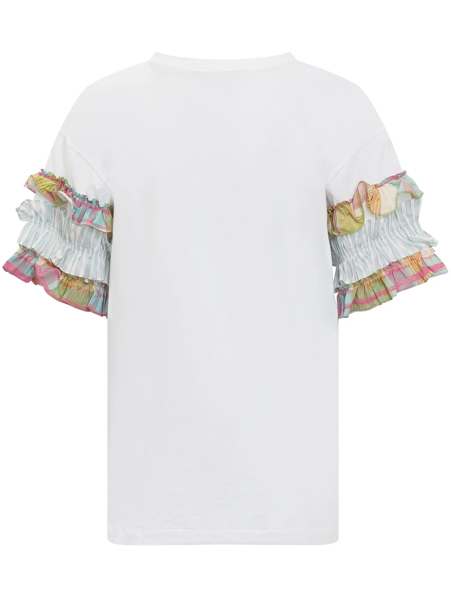 Boutique Moschino Logo Printed Ruffle-Detailed T-Shirt