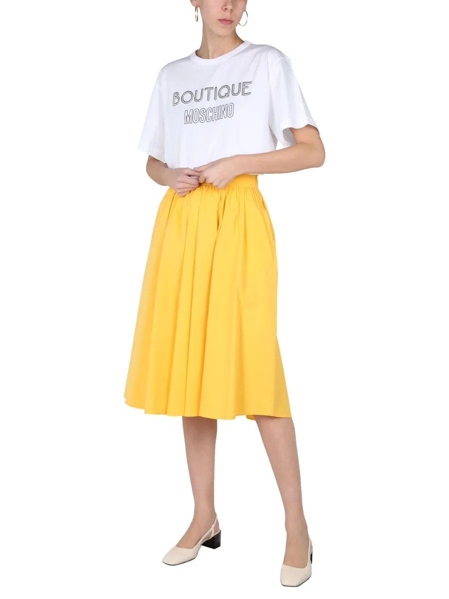 Boutique Moschino Pleated Midi Skirt