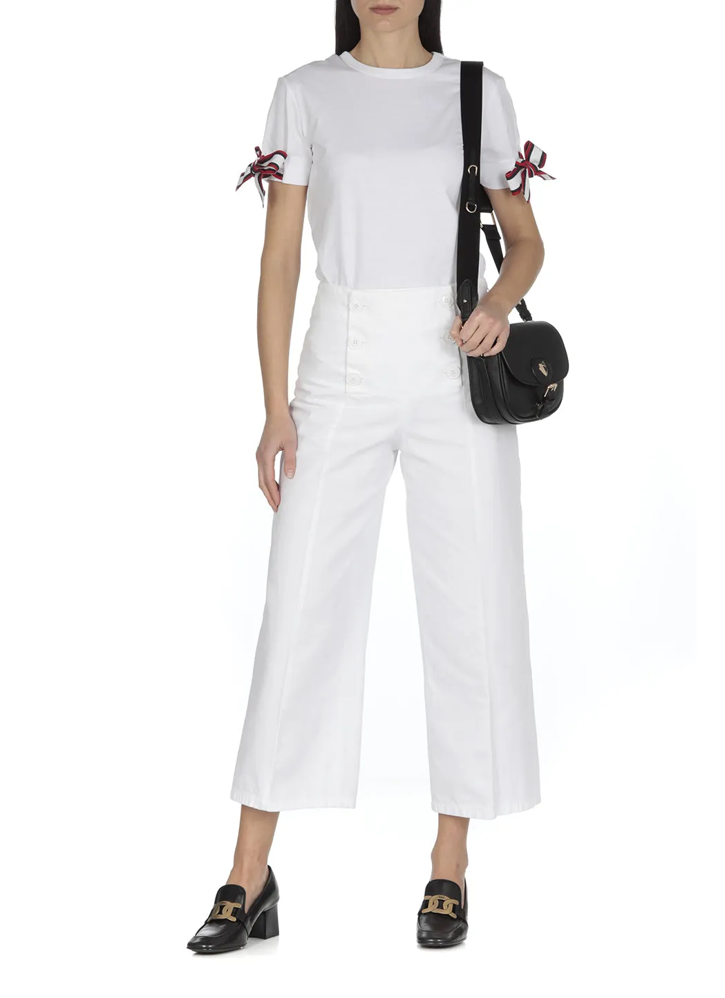 Boutique Moschino Tri-Strip Crewneck T-Shirt