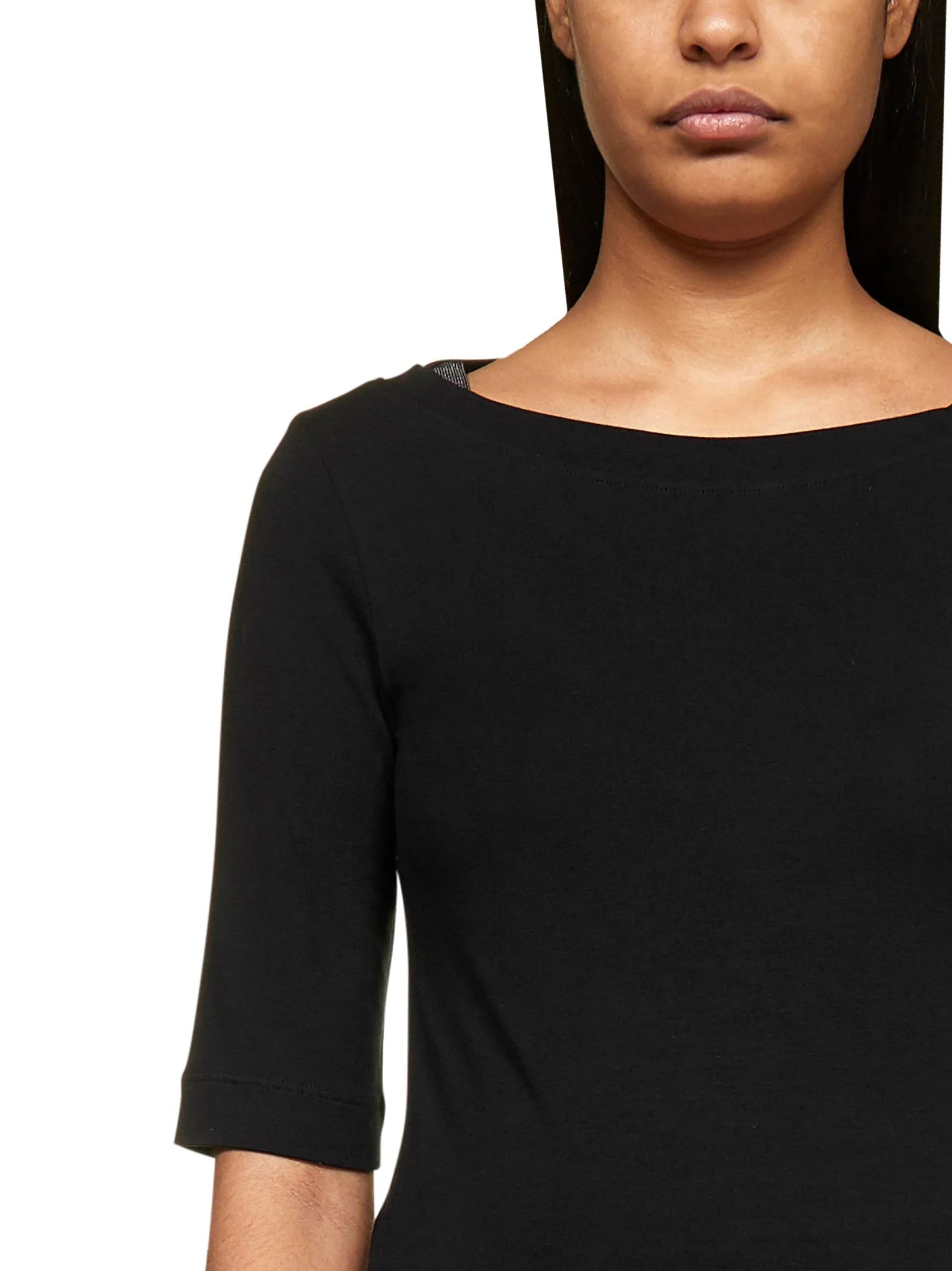 Brunello Cucinelli Boat Neck Quarter Sleeve T-Shirt