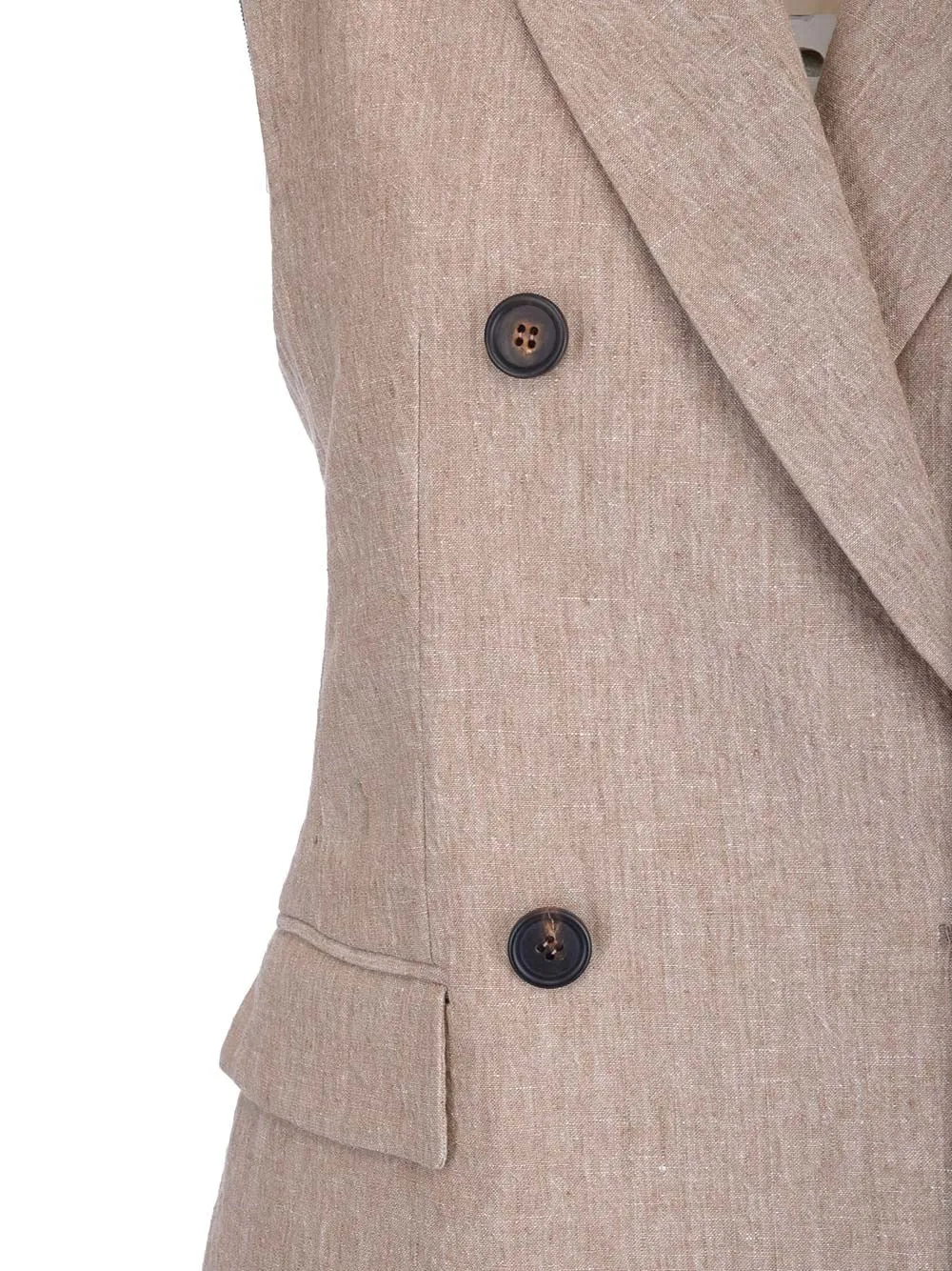Brunello Cucinelli Double-Breasted Sleeveless Jacket