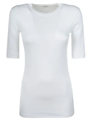 Brunello Cucinelli Half-Sleeved Ribbed Top