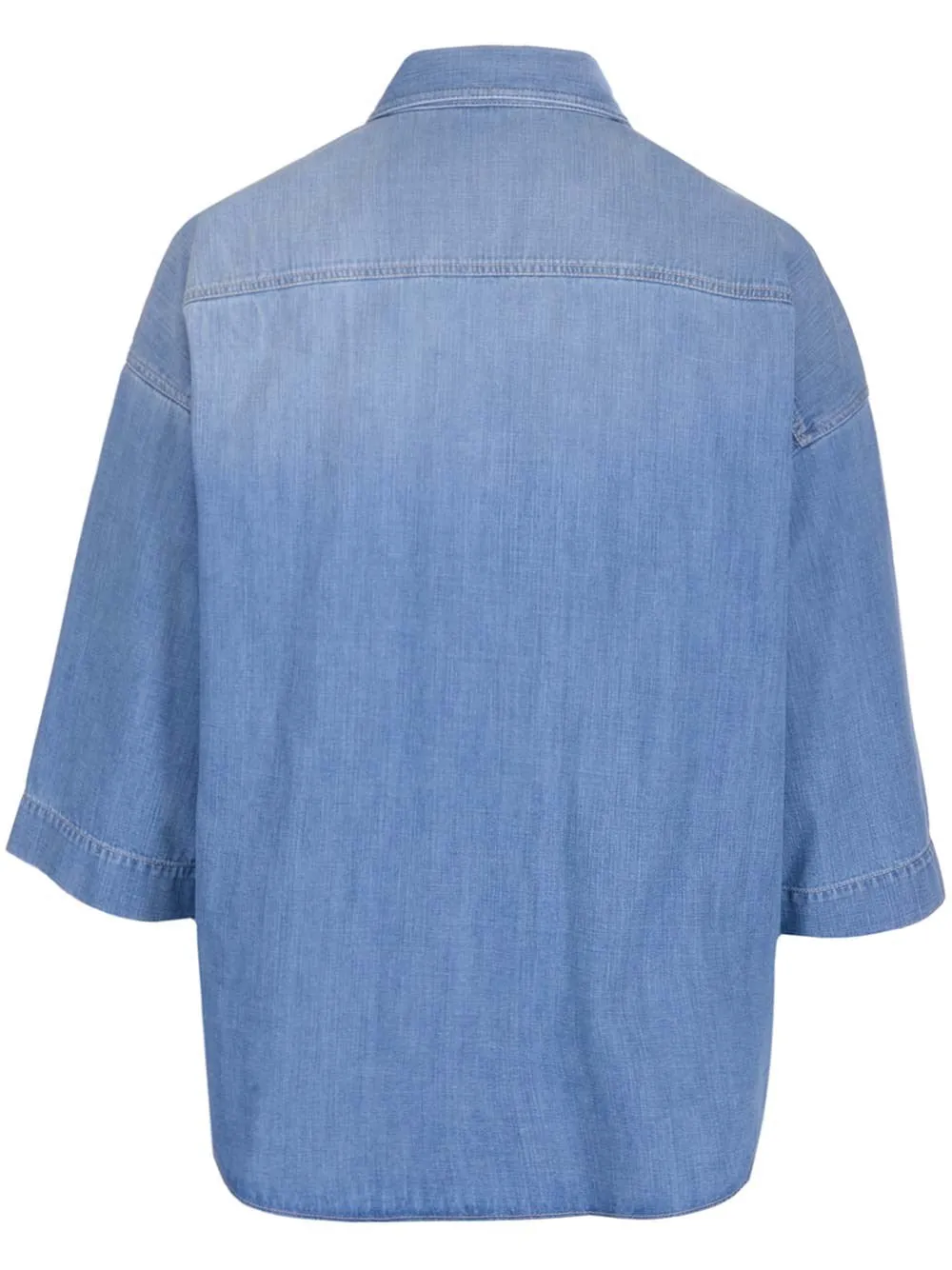 Brunello Cucinelli Mid-Sleeve Denim Shirt