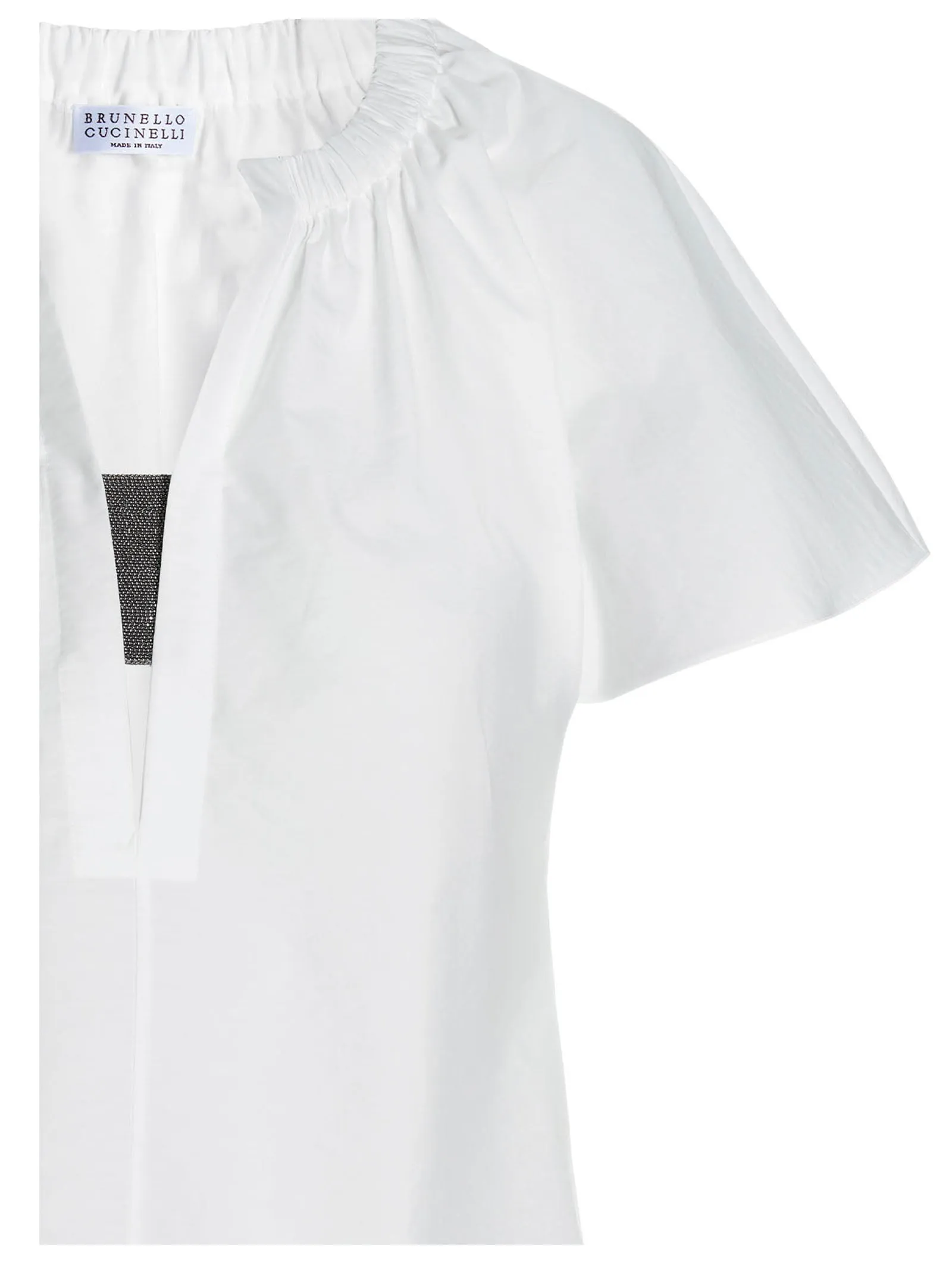 Brunello Cucinelli Poplin V-Neck Top
