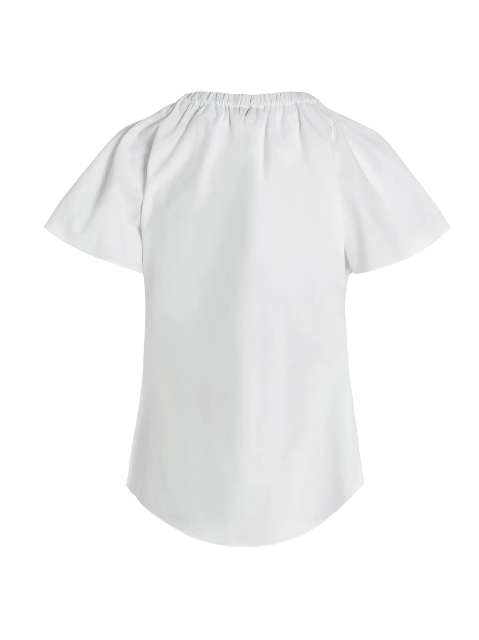 Brunello Cucinelli Poplin V-Neck Top