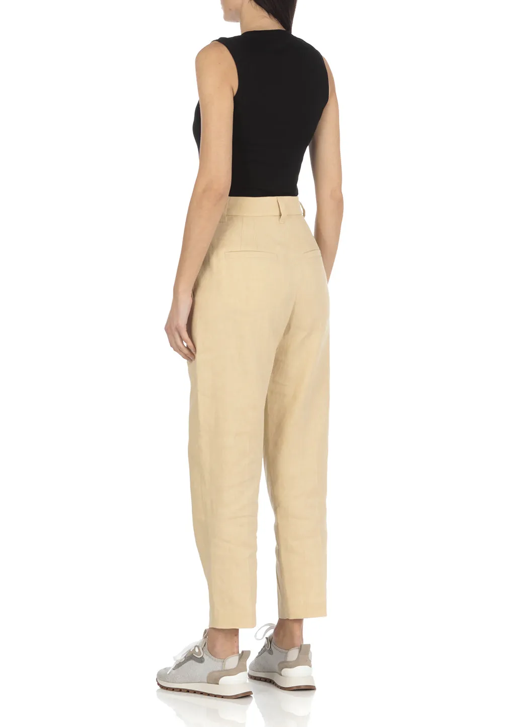 Brunello Cucinelli Ribbed Hem V-Neck Top
