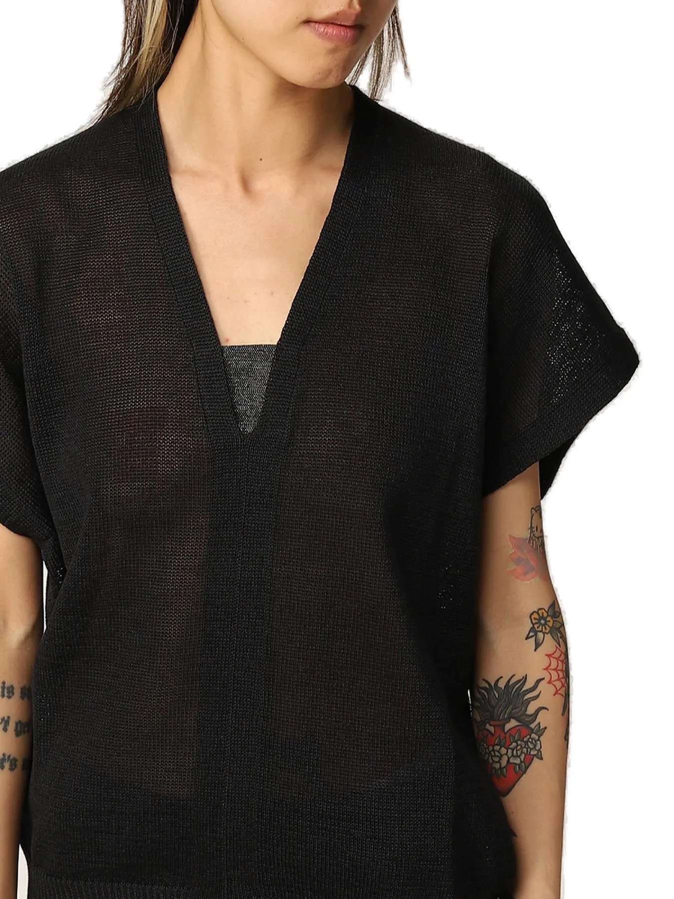 Brunello Cucinelli V-Neck Knitted T-Shirt