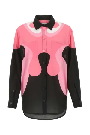 Burberry Abstract-Print Two-Tone Buttoned Shirt