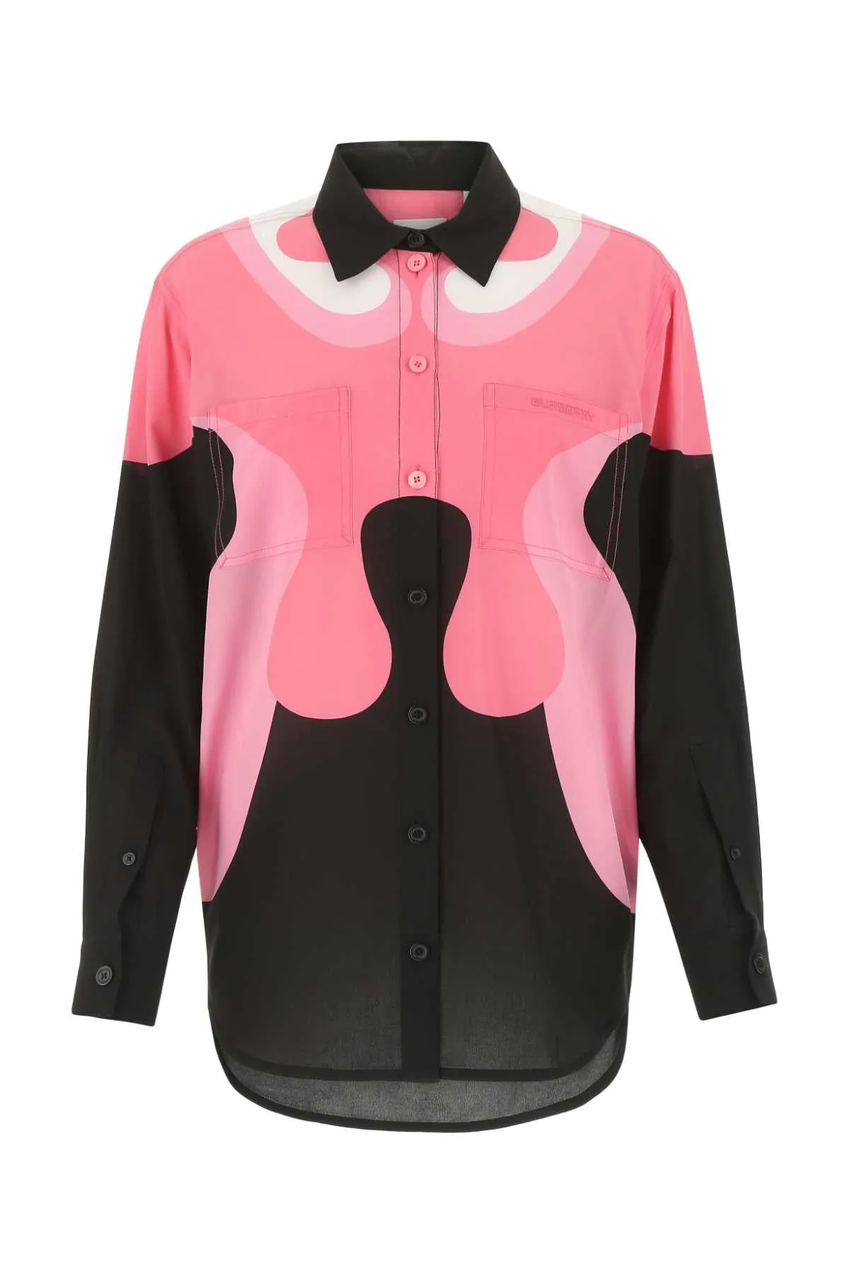 Burberry Abstract-Print Two-Tone Buttoned Shirt